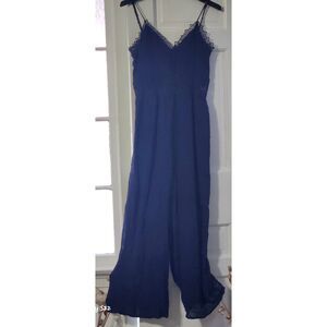 Lulus women's wide leg navy colored jumpsuit size medium